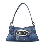 Dsquared2 Blå Gothic Axelväska med Bälte Blue, Dam