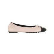 Tory Burch Nude Läder Ballerina Elegant Stil Pink, Dam