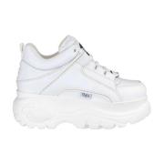 Buffalo Dam Sneakers, Läder, Stiligt Modell White, Dam