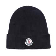 Moncler Ull Beanie Mössa Blue, Herr