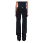 The Attico Svarta Slim Jeans Aw24 Stil Black, Dam