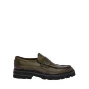 Lottusse Olive Green Calfskin Murphy Band Loafers Mocasin Banda Green,...