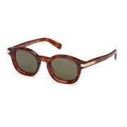 Ermenegildo Zegna Mörk Havana Beige Solglasögon Brown, Unisex