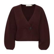 InWear Brun Puce Melange Cardigan Sweater Brown, Dam