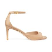 Stuart Weitzman Elegant Square Toe Sandal Beige, Dam