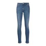 Blugirl Smal Passform Denim Byxor Blue, Dam