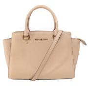 Michael Kors Pre-owned Pre-owned Laeder handvskor Beige, Dam