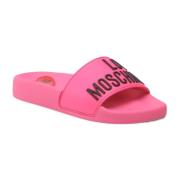 Love Moschino Stiliga Tofflor för Kvinnor Pink, Dam