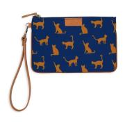 Gallo Blå Kattmotiv Pouch Multicolor, Dam