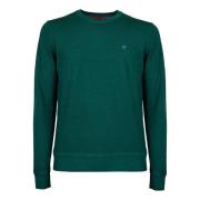 Gallo Grön Ull Crew-Neck Tröja Green, Herr