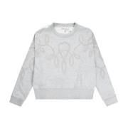 Munthe Mysig Sweatshirt med Plyschdetaljer Gray, Dam