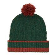 Gallo Grön Aran-stickad ullmössa Multicolor, Unisex