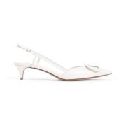 Valentino Garavani Nude Neutral Läder Slingback Klackar Beige, Dam