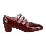 Carel Burgundy Patentläder Square Toe Pumps Red, Dam