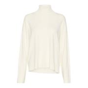 My Essential Wardrobe Snow White Stickad Rollneck Tröja White, Dam