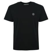 Stone Island Svart Bomull T-shirt Logo Hjärta Black, Herr