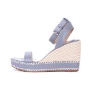 Ralph Lauren Ocean Nappa Läder Espadrille Kilklackar Blue, Dam