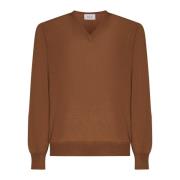 D4.0 Brun Ull Crew-Neck Jumper Brown, Herr