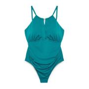 Fiorella Rubino Drop-neck One-piece Swimsuit Green, Dam