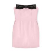 Motivi Kort Crepe Bustier Klänning med Maxi Slips Pink, Dam