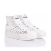 Mimanera Handgjorda Vita Sneakers med Swarovski Kristaller White, Dam