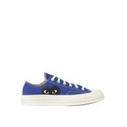 Comme des Garçons Play Blå Canvas Låga Sneakers Blue, Unisex