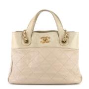 Chanel Vintage Pre-owned Laeder totevskor Beige, Dam