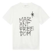 Isabel Marant Étoile Tryckt bomullst-shirt rund hals kort ärm White, D...