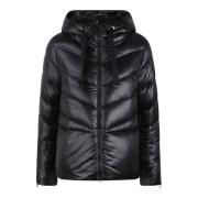 Herno Nylon Chevron-Quilted Down Jacket Black, Dam