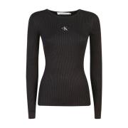 Calvin Klein Jeans Svarta Sweaters Kollektion Black, Dam