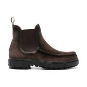 Santoni Mörkbruna Peaks Chelsea Boots Brown, Herr