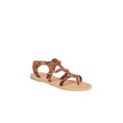 Ancient Greek Sandals Flat Sandals Brown, Dam