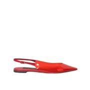 Dolce & Gabbana Röda PVC Slingback Flats Sandaler Red, Dam