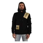 Dolce & Gabbana Svart Guld-Logo Pullover Hoodie Black, Herr