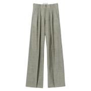 Plan C Melange Wide Leg Pants Gray, Dam