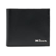 Kiton Kornat Läder Bi-Fold Väska Black, Herr