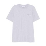 Off White Grå Bomull Jersey Crew Neck T-shirts Gray, Herr