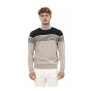 Alpha Studio Beige Mock Neck Sweater Stilfullt Tillägg Beige, Herr