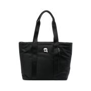 Karl Lagerfeld Ikonik Zip-Top Tote Väska Black, Dam