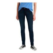 Lee Blå Zip Jeans med Fickor Blue, Dam