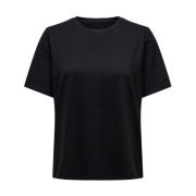 Only Svart Kortärmad T-shirt Black, Dam