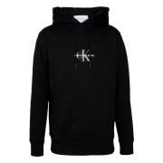 Calvin Klein Jeans Monologo Hoodie Hoodie Black, Herr