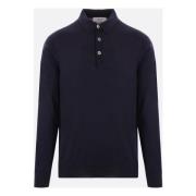 Lardini Blå Ull Polo Tröja Blue, Herr