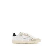 Off White Canvas Sneakers med Lärdetaljer Beige, Dam