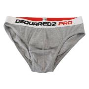 Dsquared2 Grå Bomull Stretch Briefs Gray, Herr