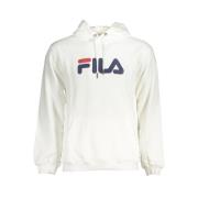 Fila Vit Bomullshoodie med Logotyp White, Herr