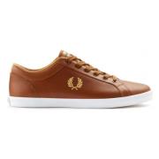 Fred Perry Baseline Lädersneakers Brown, Herr