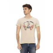 Trussardi Beige Bomullsblandning T-shirt med Tryck Beige, Herr