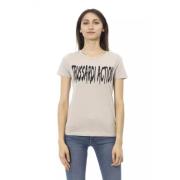 Trussardi Beige Rund Hals Tee Beige, Dam