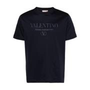 Valentino Blå T-shirts och Polos Lättvikts Jersey Blue, Herr